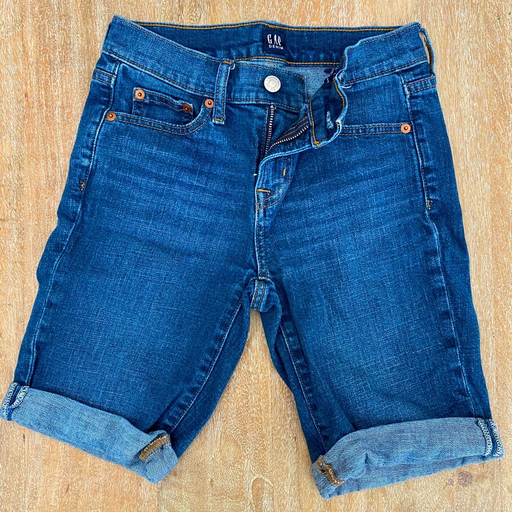 GAP Denim Mid Rise Bermuda Shorts